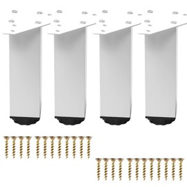 XineYuor Pack of 4 Furniture Feet, Adjustable, 20 cm Metal Furniture Feet, Table Legs, Height Adjustable, Aluminium Feet for Furniture, Cabinet Feet for Furniture, Sofa, Table, Chair, Desk, Kitchen,