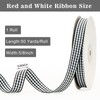 KINGLAKE Black and White Gingham Ribbon, 50Yd x 5/8" Checkered