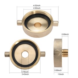 2 PCS 2-1/2" NST (NH) Female x 3/4" GHT Male Fire Hydrant Hose Adapter Brass Fire Equipment with Pin Lug for Fire Hydrants, Pipes, Hoses