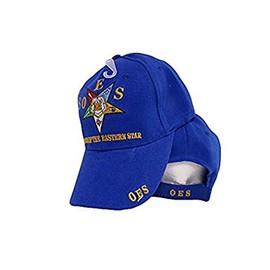 AES oes Order Of The Eastern Star Mason Freemason Royal Blue Embroidered Cap Hat