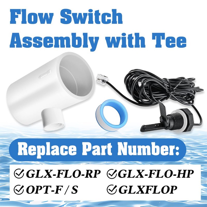 Upgraded GLX-FLO-RP Pool Flow Switch Assembly for Hayward Goldline Aquarite