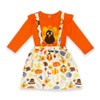 Remimi Toddler Girls Thanksgiving Dress Kids Fall Pumpkin Turkey Suspender