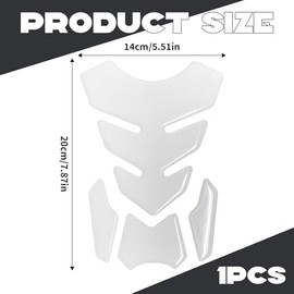 Transparent Glue Oil Gas Tank Pad Motorcycle, 21 x 14 cm Motorcycle Sticker Accessories, Gloss Universal Tank Pad, Slim Waterproof Tank Sticker for All Motorcycle Brands