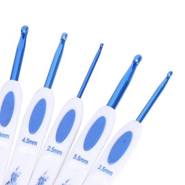 Kit de ganchillo de 16 piezas - Herramienta de agujas de tejer Kit de herramientas de aluminio para manualidades para el hogar con bolsa de transporte(Azul)