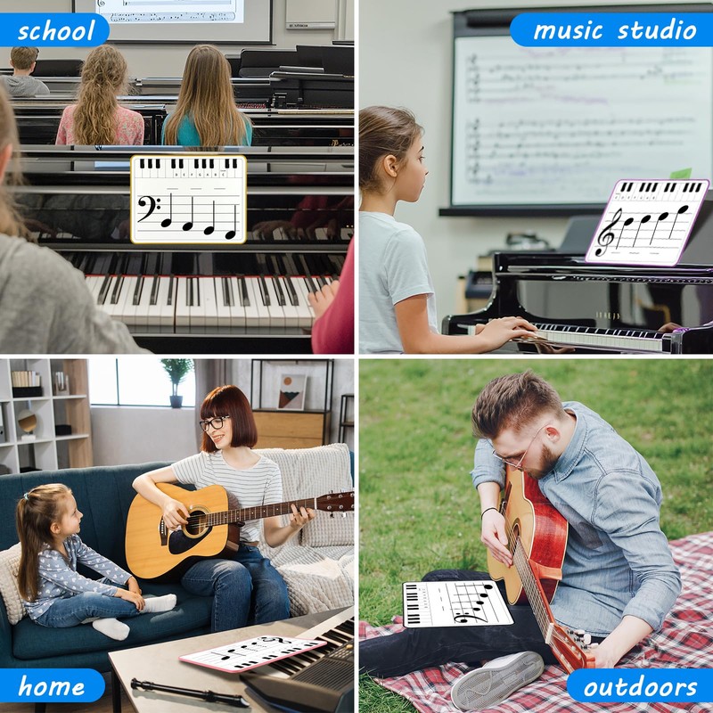6 Pack Magnetic Music Staff Whiteboard 9'' x 12'' Mini