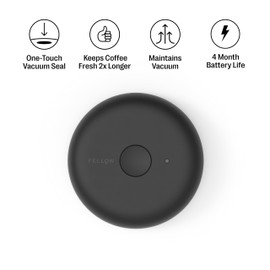 Fellow Atmos Electric Vacuum Coffee Canister 1.2L - Airtight Auto-Seal Container for Coffee Beans & Grounds, Tea & Spices - Preserves Freshness - Clear Glass