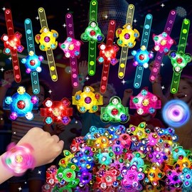 24PCS LED Light Up Fidget Spinner Bracelets,Glow in The Dark Party Favors for Kids 4-8 8-12,Treasure Box Toys, Summer Goodie Bags Pinata Stuffers, Birthday Return Gifts, End Of Year Gifts for Students