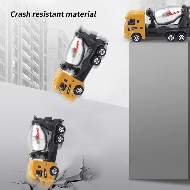 6pcs 1:64 Construction Vehicle Toy Mini Decoration Alloy Construction Vehicle