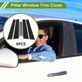 HOPESPANNER Door Pillar Window Trim for Chrysler 300C 2011-2021 Black Front Rear Left Right Anti Scratch Sticker Pillar Posts Door Outer Exterior Cover 6 Pcs