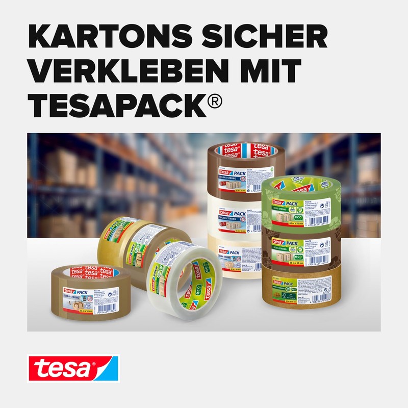 Tesa Crystal Clear Packing Tape 3 Rolls 66 m x