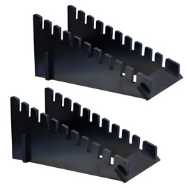 Jeracino 2 Pcs Tile Sample Rack, 10-Tier Holder Display, Standing Slotted Flooring Show Shelf in Exhibition Halls and Vendor Booth Items