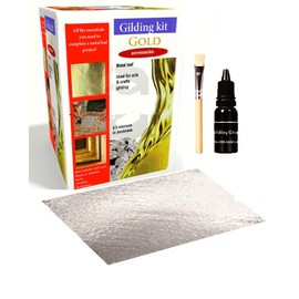 100 Sheets Gilding Silver Leaf Starter kit 7x5 (by pure gold UK)