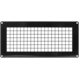 Repa Market 10" x 5" Inch Black Galvanized Steel Rectangular Crawl Space Vent Grid - Inlet Outlet Ventilation Guard - Universal Metal Air Supply Exhaust Protection Mesh - Durable Duct Grille