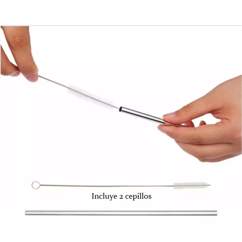 Veraly Popotes Acero Inox Set 8 Pz Ecológicos Ideal Vaso