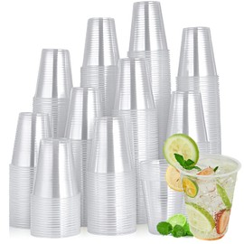 Turbo Bee 480 Pack 12oz Clear Plastic Cups,Disposable Drinking Cups,Transparent Hot and Cold Drink Container for Water, Juice, Soda, Milk