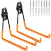KURUI Heavy Duty Garage Hooks for Hanging, 2 Pack Metal