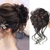 XUZOO お団子ウィッグ カ一ル へアエクステ シュシュスタイル レディース 女性 和装 ダンス 発表会