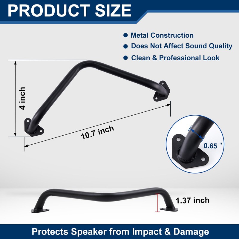 Datanly 4 Pcs 10 Inches Speaker Subwoofer Bar Grill Matte