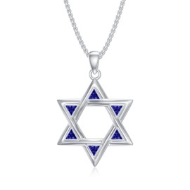 PELOVNY Star of David Necklace 925 Sterling Silver Israel Magen David Necklace Judaica Jewelry Jewish Gifts for Women Men