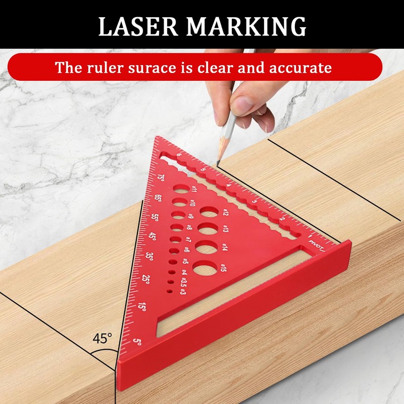 Speed Square, 7inch Metric Triangle Ruler, Triangle Ruler with 14