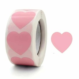 PLAYZOCO Colourful Heart Stickers for Children, Stickers with Children's Hearts, Children's Stickers, Children's Stickers with Hearts, Sticker Hearts Roll, 500 x 2.5 cm Sticker