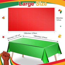 WovWeave 6 Pcs Red Green Black Tablecloths Decorations 54 x 108 Inch Foil Table Covers Disposable Rectangle Table Cloths for Holiday Party Supplies Home Decor