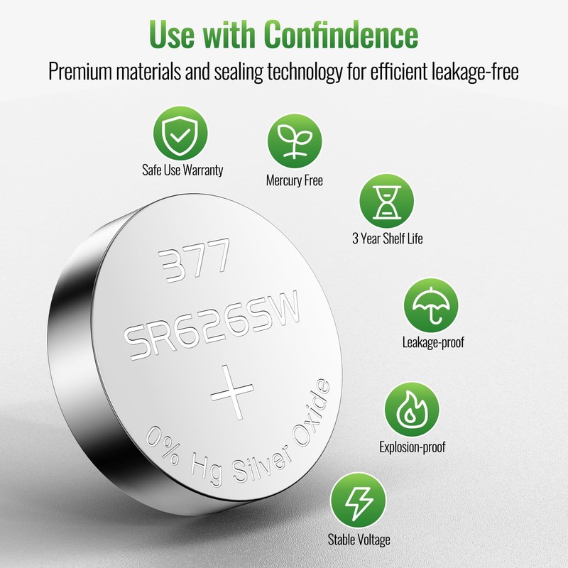 POWEROWL SR626SW 377 Watch Battery 24 Pack - High Capacity
