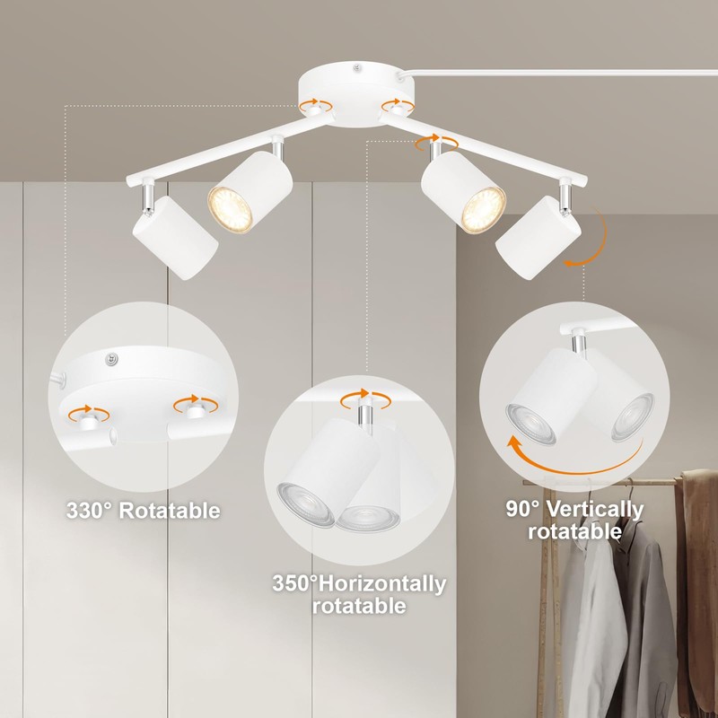 Plug in Track Lighting LED, Track Lighting Fixtures Ceiling, White