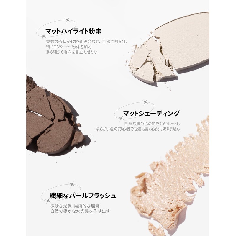 Erinde Silk Touch Highlight Powder Matte Mineral Color Powder Light