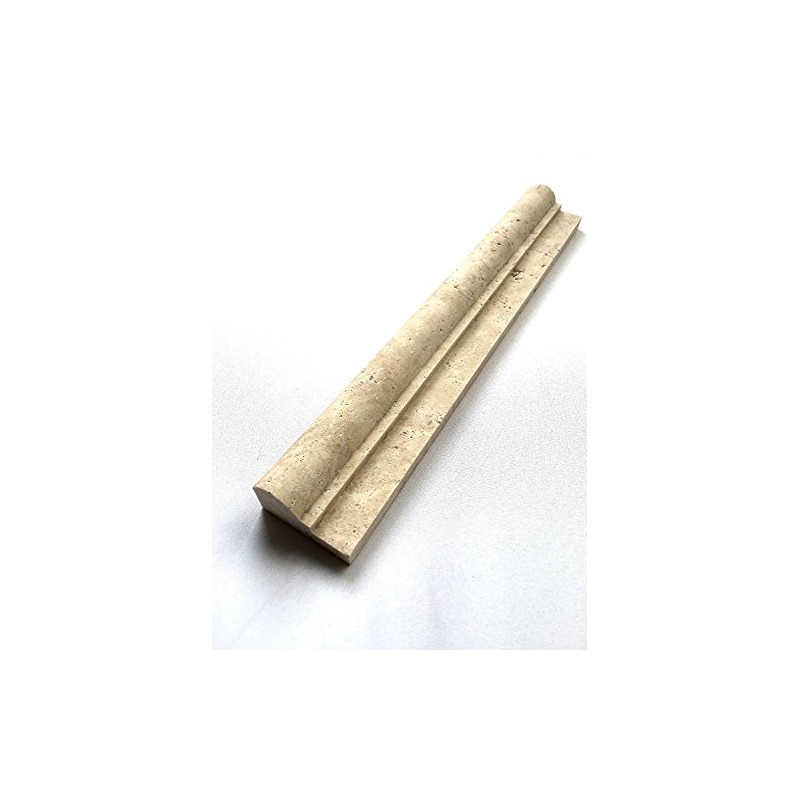 Light 2x12 Travertine Chair Rail Ogee Molding Wall Trim