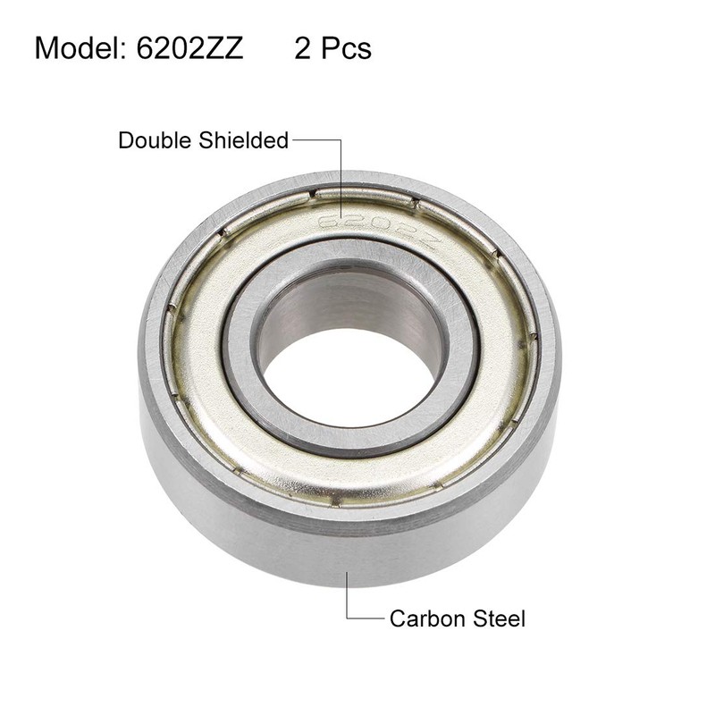 sourcing map 6202ZZ Deep Groove Ball Bearings Z2 15mm X