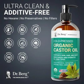 Aceite De Ricino Orgánico Dr. Berg 473 Ml (16 Onzas Líquid                                                                                            