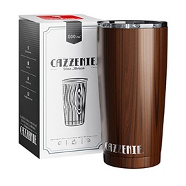 Cazzenie Vaso termico para caf, t Vino y cualquier bebida de 600 ml. Termo para cafe de doble pared para prolongar temperatura de bebidas fras o...   