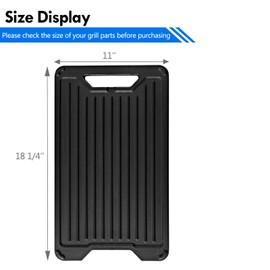 Grillflame BAC609 Reversible Griddle Replacement Parts for Traeger Pellet Grill Parts Pro 34 TFB88PZB Pro 22 Pro 575 TFB57GLE Pro 780 Lil Tex Elite Ridgeland 572 Griddle Plate Cast Iron Flat Insert