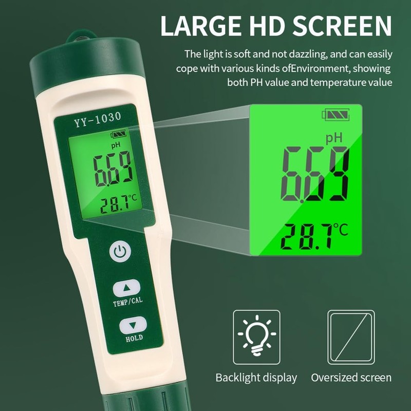 Fowecry Professional Food PH Meter High Accuracy Sensor Temp Acidity