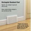 White Baseboard Return Grill with 7/8" Turn Back (16" x