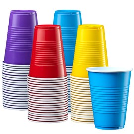 GUSTO [9 oz. - 50 Count Plastic Party Cups Disposable - Assorted Colors Drinking Cups for Party, Events, and Everyday Use (Formerly Comfy Package)