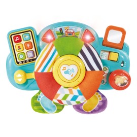 VTech Baby Beep Beep Baby Driver, Steering Wheel Toy with Activities, Songs & Phrases, 6 Interactive Buttons, Manipulative Features & Textures, for Babies 3, 6, 9, 12, 24 months +, English Version
