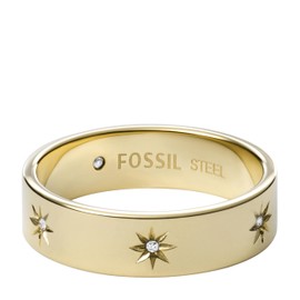 Fossil Women's Sadie Shine Bright Gold-Tone Stainless Steel Band Ring