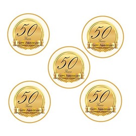 Partypro 50TH Anniversary Medallion Sticker (24 Pieces)