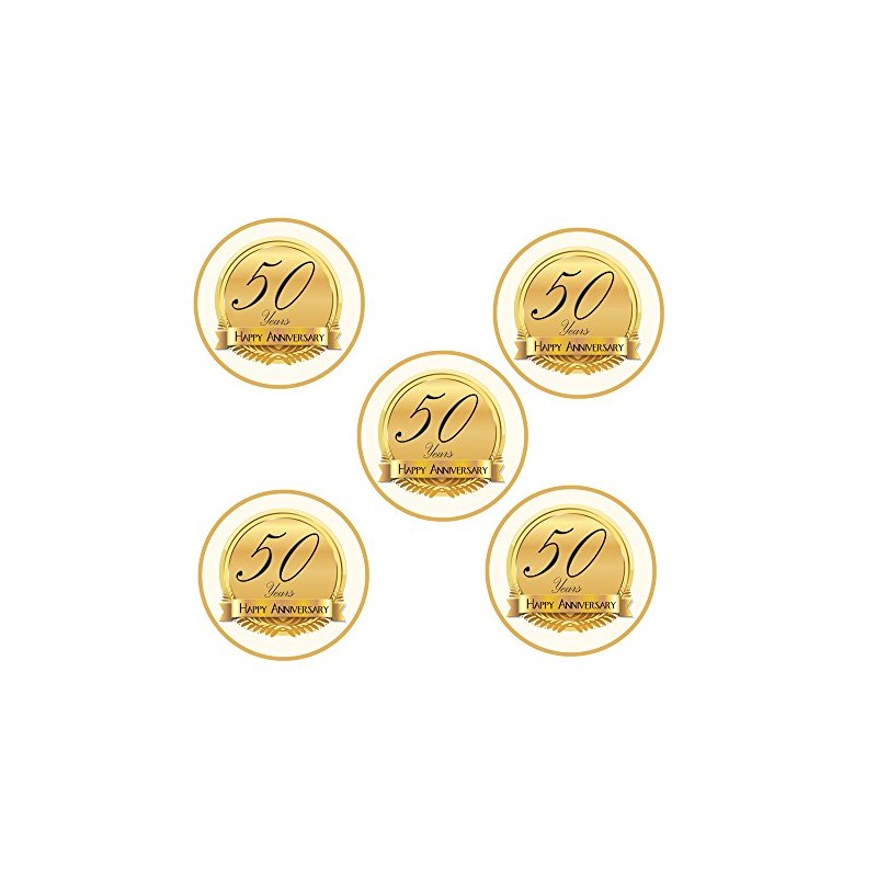 Partypro 50TH Anniversary Medallion Sticker (24 Pieces)