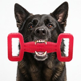 Fuzzl Eco Rubber Tugger – Red - Long Lasting Dog Chew Toys for Aggressive Chewers Strong Dog Toy for Dogs Durable Puppy Toys