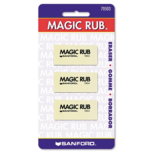Sanford 70503 MAGIC RUB Art Eraser, Vinyl, 3/Pack