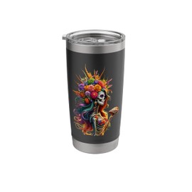 Cute Catrina Mermaid Dia De Los Muertos. Stainless Steel Insulated Tumbler