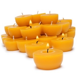 Serenibee 100% Pure Beeswax Tea Lights Candles Bulk Refills (30) in Reusable Cotton Bag Eco Friendly Gift Set Fragrance Free and Non Toxic Bee Product