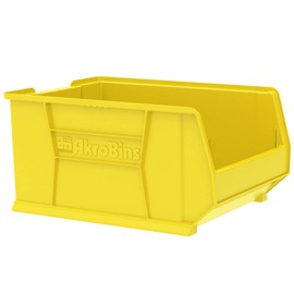 Akro-Mils - 30289YELLO 30289 Super-Size AkroBin Heavy Duty Stackable Storage Bin Plastic Container, (24-Inch L x 18-Inch W x 12-Inch H), Yellow, (1-Pack)