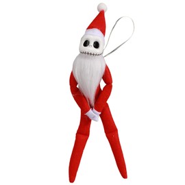 SINSEN Jack Skellington Santa Plush Doll Toy Christmas Jack Skeleton Soft Stuffed Elf Ornament for Xmas Tree Home Décor Gifts (Red)