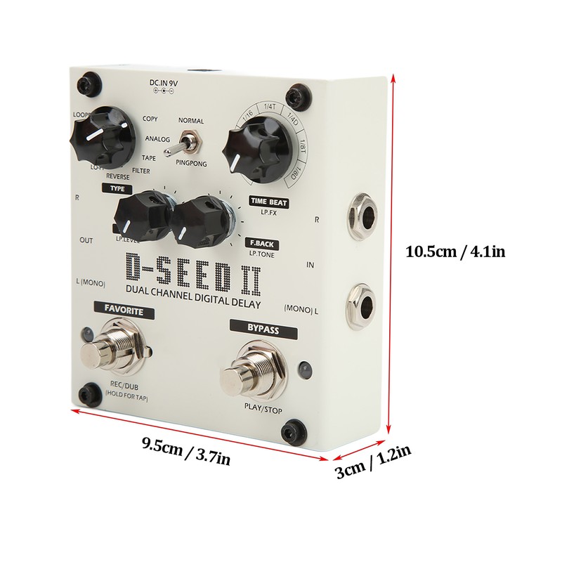 Multi Pedal Effect 2 Channel Digital Delay Stereo Looper 8