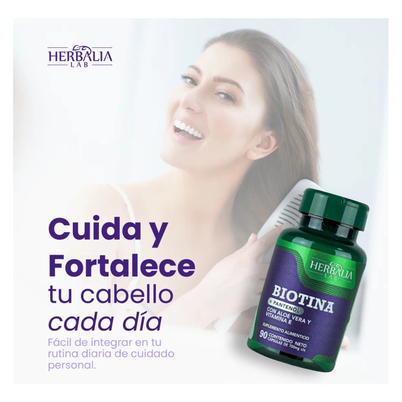 Herbalia Lab Vitaminas Hair Boost, Biotina + Pantenol