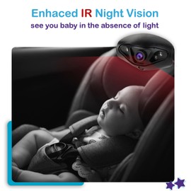 Leo&Ella Baby Car Camera: 5'' 1080P Mirror Monitor with IR Night Vision, Wide-Angle Lens, Easy 5-Minute Installation, Crystal Clear View for Back Seat Rear-Facing, Perfect for Parents' Peace of Mind